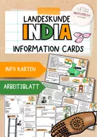 Vorschau - Arbeitsblätter - India | Landeskunde Informationskarten | Arbeitsblatt - Deckblatt