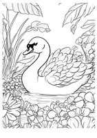 Vorschau - Arbeitsblätter - Schwan Frühling Kunst Schwäne Ausmalbilder ausmalen Malbuch - Seite 2