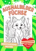 Vorschau - Arbeitsblätter - Ausmalbilder Füchse Frühling Kunst Garten ausmalen Malbuch - Deckblatt