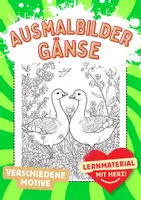 Vorschau - Mal- und Bastelvorlagen - Gänse Ausmalbilder - Deckblatt