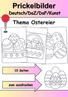 Vorschau - Mal- und Bastelvorlagen - Prickelbilder / Fensterbilder Thema Ostereier - Grundschule - Bastelvorlagen - Deckblatt