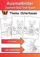 Vorschau - Mal- und Bastelvorlagen - Ausmalbilder Thema Osterhasen - Grundschule - Bastelvorlagen - Deckblatt