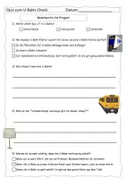 Vorschau - Arbeitsblätter - Quiz zum U-Bahn-Check (mit Lösung) - Deckblatt