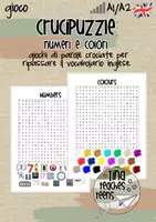 anteprima - Esercizi - Crucipuzzle inglese tema: numeri e colori, numbers & colours | English, ESL, EFL - Pagina di copertina