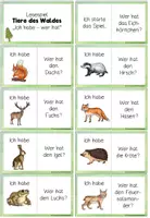 Vorschau - Spiele - Tiere des Waldes - Lesespiel "Ich habe - wer hat" - Seite 1