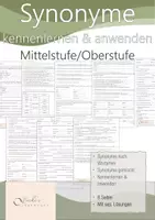 Vorschau - Arbeitsblätter - Synonyme kennenlernen & anwenden - Mittel- /Oberstufe - Deckblatt