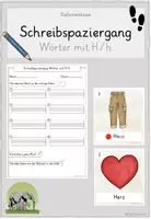 Vorschau - Arbeitsblätter - Schreibspaziergang Wörter mit H/h - Deckblatt