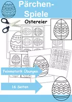 Vorschau - Mal- und Bastelvorlagen - Pärchenspiel Ostereier - Finde die zweite Hälfte! (verschiedene Größen) - Deckblatt