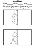Vorschau - Mal- und Bastelvorlagen - Prickel Ostereier Klappbilder schneiden - DaZ/DaF, Deutsch, Kunst - Seite 1
