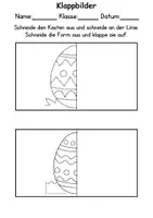 Vorschau - Mal- und Bastelvorlagen - Prickel Ostereier Klappbilder schneiden - DaZ/DaF, Deutsch, Kunst - Seite 3
