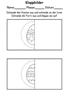 Vorschau - Mal- und Bastelvorlagen - runde Prickel Ostereier Klappbilder schneiden - DaZ/DaF, Deutsch, Kunst - Seite 1