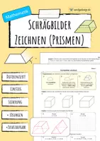 Vorschau - Arbeitsblätter - SCHRÄGBILDER zeichnen - Prismen (Arbeitsblatt) - Deckblatt