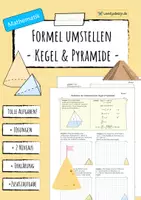 Vorschau - Arbeitsblätter - Volumenformel von PYRAMIDE & KEGEL umstellen (Arbeitsblatt) - Deckblatt