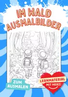 Vorschau - Arbeitsblätter - Im Wald Waldspaziergang Frühling Kunst Wandern Ausmalbilder malen - Deckblatt