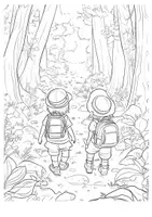 Vorschau - Arbeitsblätter - Im Wald Waldspaziergang Frühling Kunst Wandern Ausmalbilder malen - Seite 2