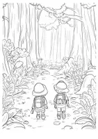 Vorschau - Arbeitsblätter - Im Wald Waldspaziergang Frühling Kunst Wandern Ausmalbilder malen - Seite 3