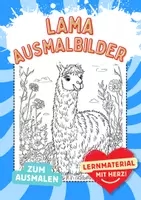 Vorschau - Arbeitsblätter - Ausmalbilder Lama Kunst Frühling Garten ausmalen Malbuch - Deckblatt