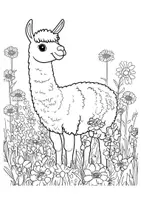 Vorschau - Arbeitsblätter - Ausmalbilder Lama Kunst Frühling Garten ausmalen Malbuch - Seite 3