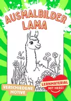 Vorschau - Mal- und Bastelvorlagen - Lama Ausmalbilder - Deckblatt