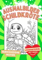 Vorschau - Arbeitsblätter - Ausmalbilder Schildkröte Kunst Frühling Garten ausmalen Malbuch - Deckblatt