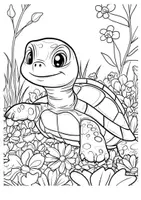 Vorschau - Arbeitsblätter - Ausmalbilder Schildkröte Kunst Frühling Garten ausmalen Malbuch - Seite 2