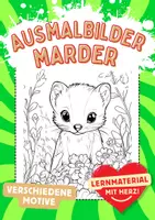 Vorschau - Arbeitsblätter - Marder Frühling Kunst Garten Ausmalbilder ausmalen Malbuch - Deckblatt
