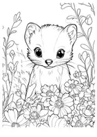 Vorschau - Arbeitsblätter - Marder Frühling Kunst Garten Ausmalbilder ausmalen Malbuch - Seite 2