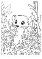 Vorschau - Arbeitsblätter - Marder Frühling Kunst Garten Ausmalbilder ausmalen Malbuch - Seite 3