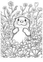 Vorschau - Arbeitsblätter - Otter Frühling Kunst Garten Ausmalbilder ausmalen Malbuch - Seite 2