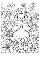 Vorschau - Arbeitsblätter - Otter Frühling Kunst Garten Ausmalbilder ausmalen Malbuch - Seite 3