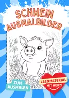 Vorschau - Arbeitsblätter - Kunst Schwein Frühling Ausmalbilder Garten ausmalen Malbuch - Deckblatt