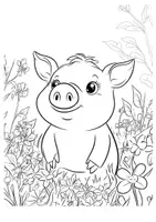 Vorschau - Arbeitsblätter - Kunst Schwein Frühling Ausmalbilder Garten ausmalen Malbuch - Seite 2