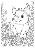 Vorschau - Arbeitsblätter - Kunst Schwein Frühling Ausmalbilder Garten ausmalen Malbuch - Seite 3