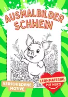 Vorschau - Arbeitsblätter - Schwein Ausmalbilder - Deckblatt
