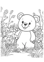 Vorschau - Arbeitsblätter - Kunst Bär Frühling Ausmalbilder Garten ausmalen Malbuch - Seite 3
