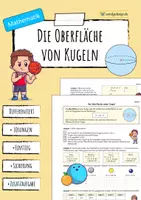 Vorschau - Arbeitsblätter - KUGELN - Oberfläche berechnen (Arbeitsblatt) - Deckblatt