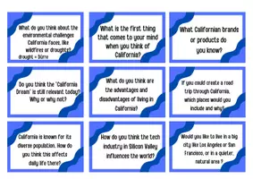 Vorschau - Aufgabenkarten - California - 30 Conversation Cards - Seite 1