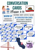 Vorschau - Aufgabenkarten - California - 30 Conversation Cards - Deckblatt