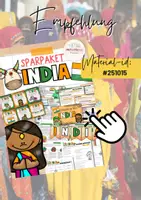 Vorschau - Mal- und Bastelvorlagen - India | Wimpelkette | Landeskunde Indien - Seite 1