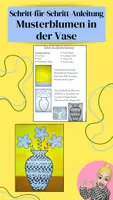 Vorschau - Mal- und Bastelvorlagen - Schritt-für-Schritt-Anleitung - Musterblumen in der Vase - Kunst - Deckblatt