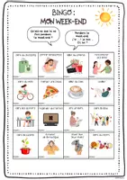 Vorschau - Arbeitsblätter - BINGO - Mon week-end - Seite 1
