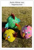Vorschau - Unterrichtsreihen - Frühling / Ostern - Kunstprojekt - Bunte Hühner aus Pappmaschee (Pappmaché) - Seite 2