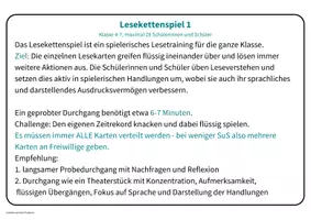 Vorschau - Aufgabenkarten - Lesekettenspiel 1 für Klasse 4-7 (Deutsch) - Seite 1