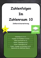 Vorschau - Unterrichtsreihen - Lerntheke: Zahlenfolgen & Vorgänger-Nachfolger (bis 10) - Deckblatt