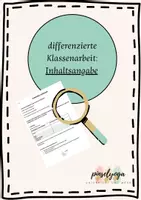 Vorschau - Test - differenzierte Deutscharbeit Inhaltsangabe - Deckblatt