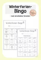 Vorschau - Arbeitsblätter - Winterferien - Bingo - Deckblatt