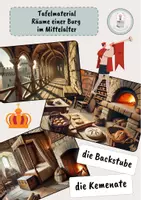 Vorschau - Mal- und Bastelvorlagen - Tafelmaterial - Räume einer Burg im Mittelalter - Deckblatt