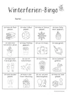 Vorschau - Arbeitsblätter - Winterferien - Bingo - Seite 1