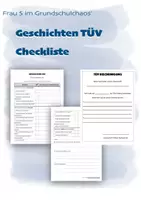 Vorschau - Arbeitsblätter - Geschichten-TÜV Checkliste und Bescheinigung - Deckblatt