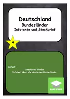 Vorschau - Arbeitsblätter - Deutschland - Bundesländer - Infotexte und Steckbrief - Deckblatt